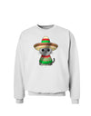 Sombrero and Poncho Cat - Metallic Sweatshirt by TooLoud-Sweatshirts-TooLoud-White-Small-Davson Sales