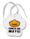 Sombrero Design - Cinco de Mayo Paw Print Shaped Ornament by TooLoud-Ornament-TooLoud-White-Davson Sales