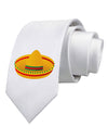 Sombrero Design Printed White Necktie by TooLoud