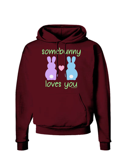 Somebunny Loves You Dark Hoodie Sweatshirt by TooLoud-Hoodie-TooLoud-Maroon-Small-Davson Sales