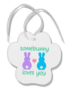 Somebunny Loves You Paw Print Shaped Ornament by TooLoud-Ornament-TooLoud-White-Davson Sales