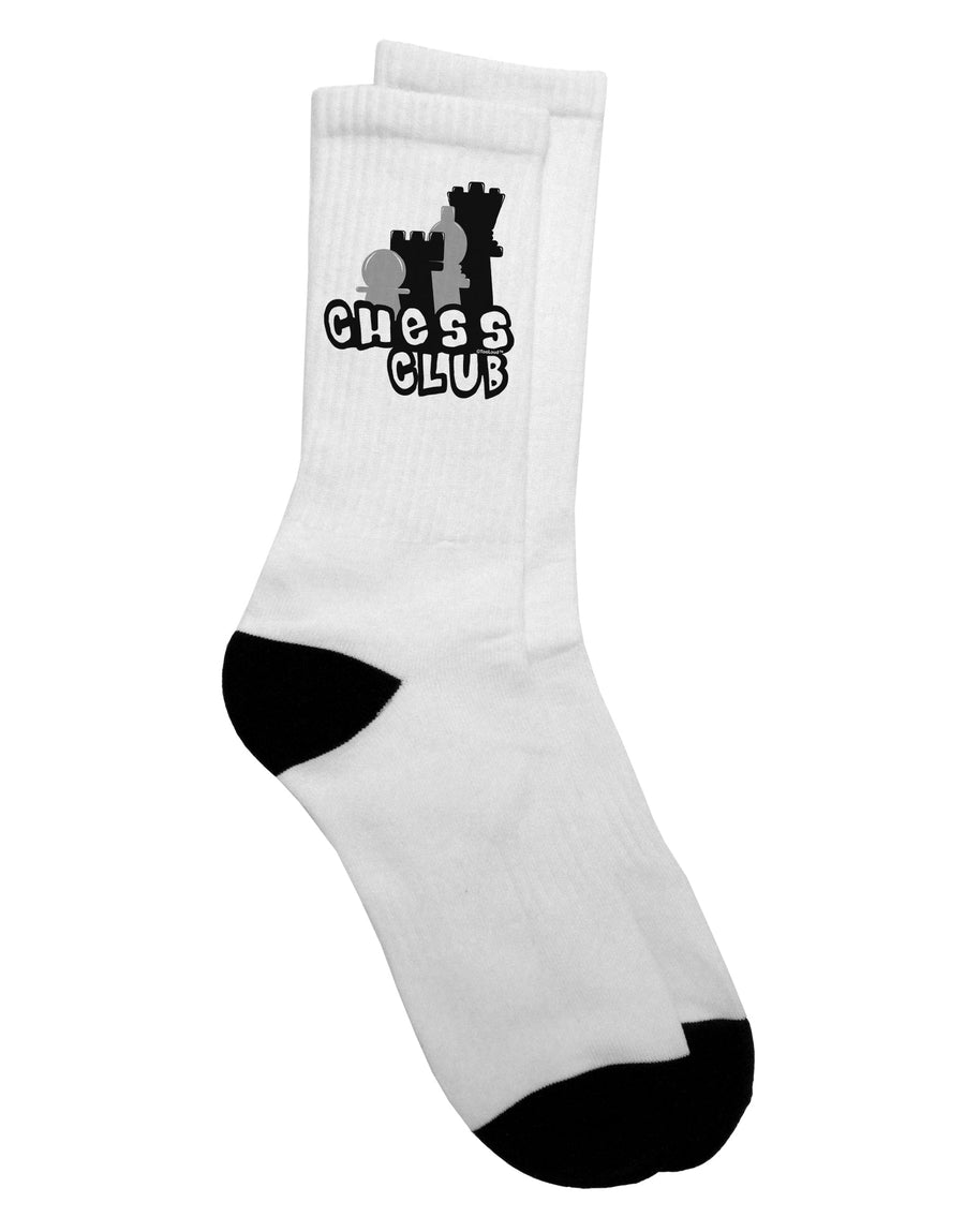 Sophisticated Chess Club Adult Crew Socks - Exclusively by TooLoud-Socks-TooLoud-White-Ladies-4-6-Davson Sales