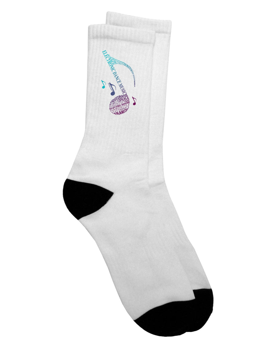 Sophisticated Music Note Typography Adult Crew Socks - TooLoud-Socks-TooLoud-White-Ladies-4-6-Davson Sales