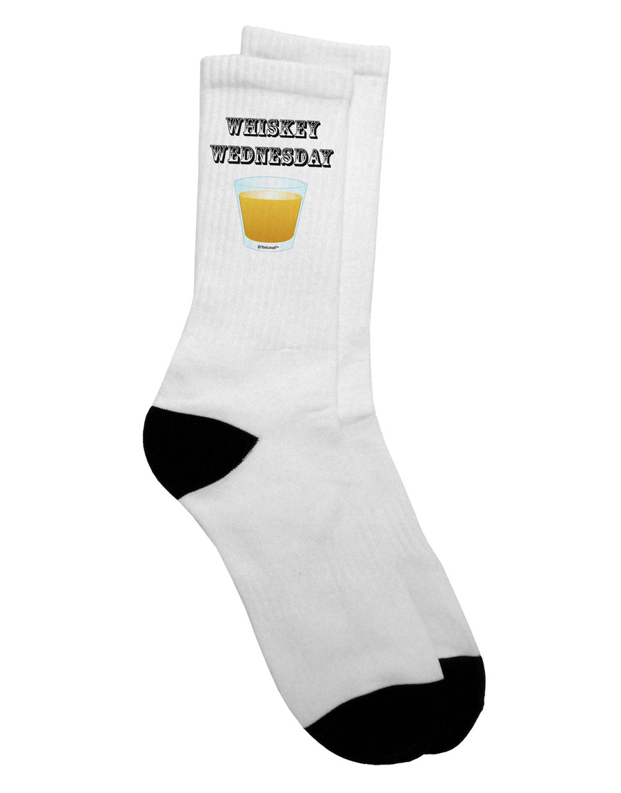 Sophisticated Whiskey Wednesday Design - Text Adult Crew Socks - by TooLoud-Socks-TooLoud-White-Ladies-4-6-Davson Sales