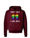 Sorry Girls I Like Boys Gay Rainbow Dark Hoodie Sweatshirt-Hoodie-TooLoud-Maroon-Small-Davson Sales