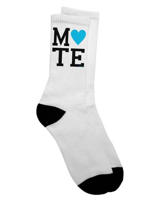 Soulmate Design Matching Crew Socks in Blue for Adults - by TooLoud-Socks-TooLoud-White-Ladies-4-6-Davson Sales