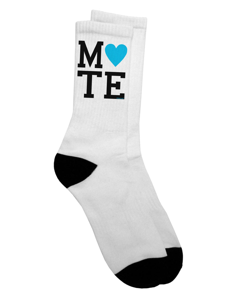 Soulmate Design Matching Crew Socks in Blue for Adults - by TooLoud-Socks-TooLoud-White-Ladies-4-6-Davson Sales