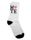 Soulmate Design Matching Crew Socks in Pink for Adults - by TooLoud-Socks-TooLoud-White-Ladies-4-6-Davson Sales