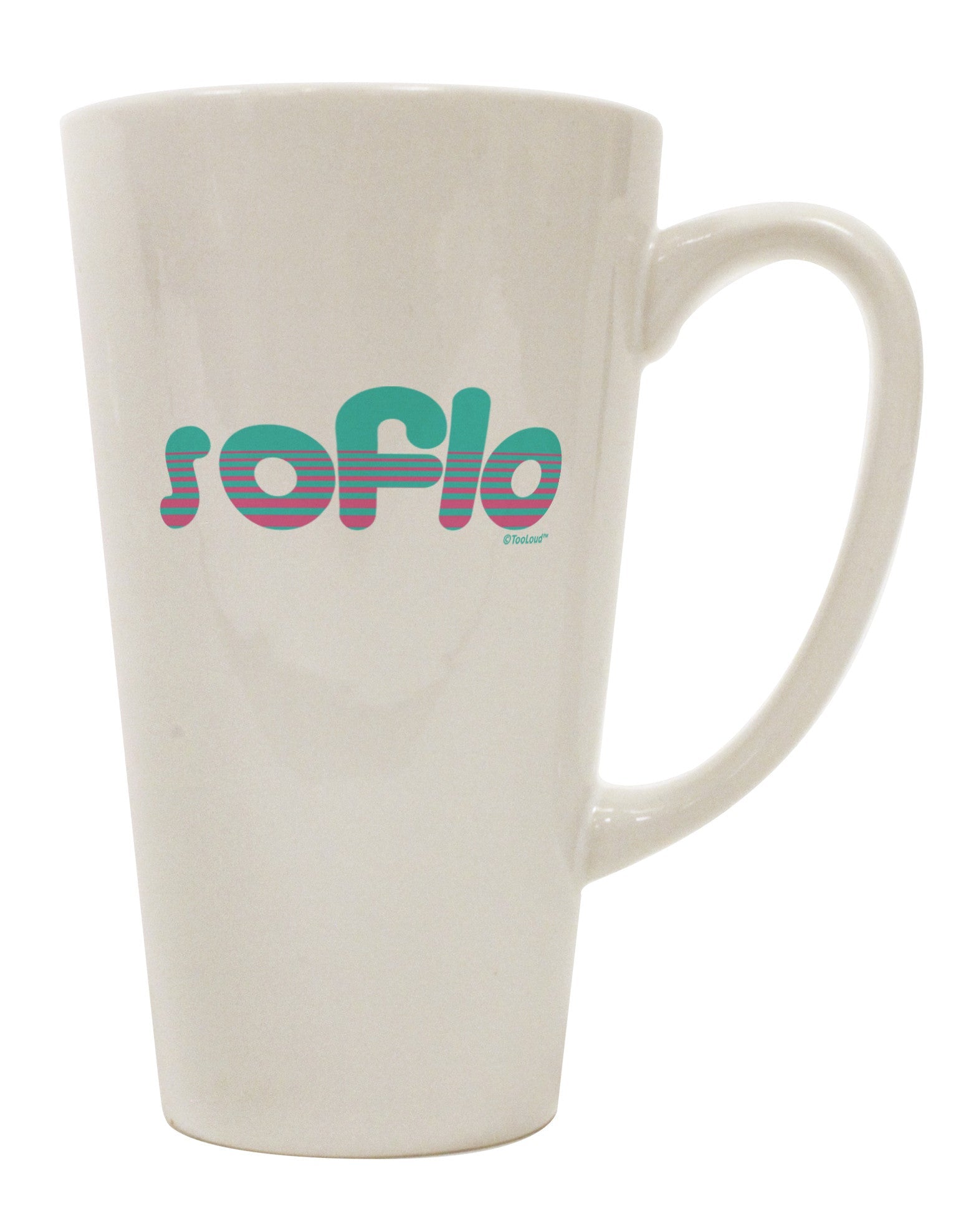 South Beach Style Design 16 Ounce Conical Latte Coffee Mug - Expertly Crafted by TooLoud-Conical Latte Mug-TooLoud-White-Davson Sales