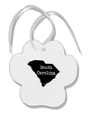 South Carolina - United States Shape Paw Print Shaped Ornament by TooLoud-Ornament-TooLoud-White-Davson Sales