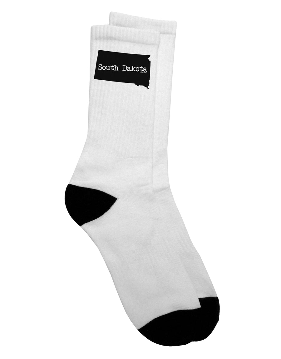 South Dakota - United States Shape Adult Crew Socks - Exclusively by TooLoud-Socks-TooLoud-White-Ladies-4-6-Davson Sales