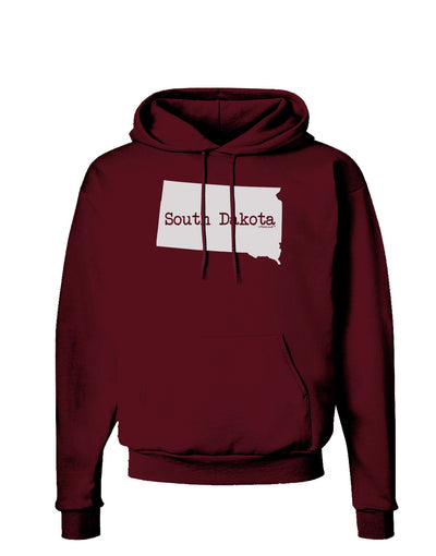 South Dakota - United States Shape Dark Hoodie Sweatshirt by TooLoud-Hoodie-TooLoud-Maroon-Small-Davson Sales