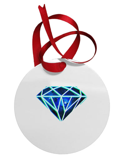 Space Diamond Circular Metal Ornament-Ornament-TooLoud-White-Davson Sales