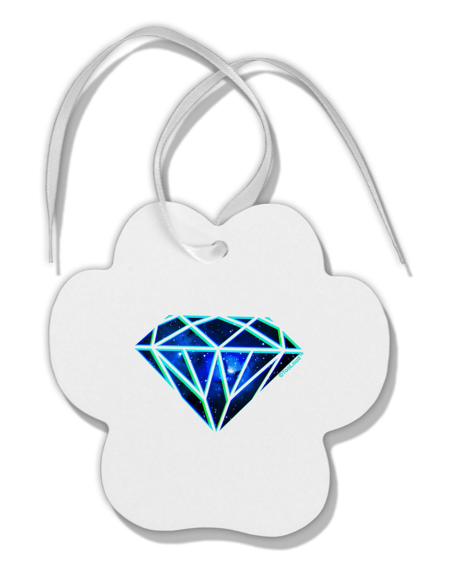 Space Diamond Paw Print Shaped Ornament-Ornament-TooLoud-White-Davson Sales