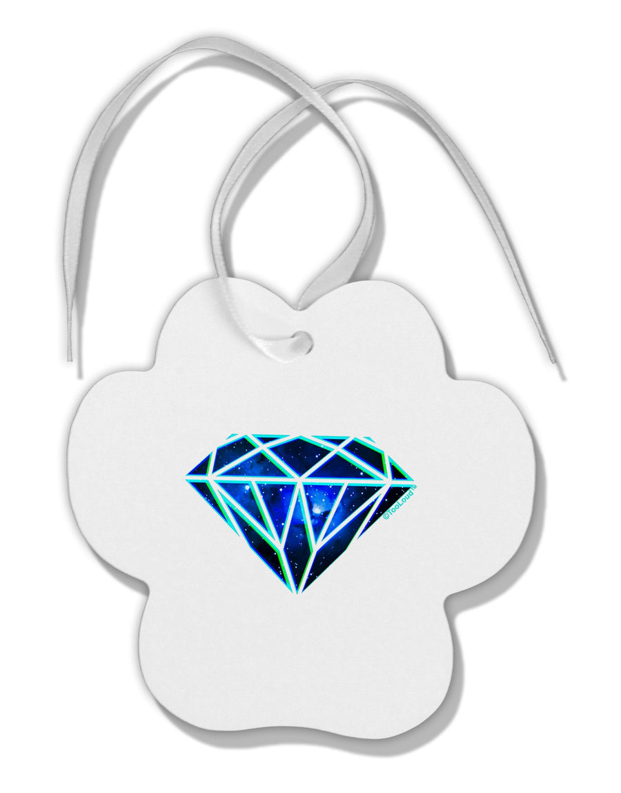 Space Diamond Paw Print Shaped Ornament-Ornament-TooLoud-White-Davson Sales