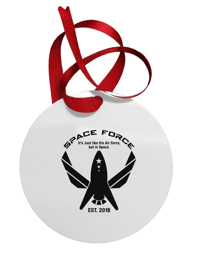 Space Force Funny Anti Trump Circular Metal Ornament by TooLoud-Ornament-TooLoud-White-Davson Sales