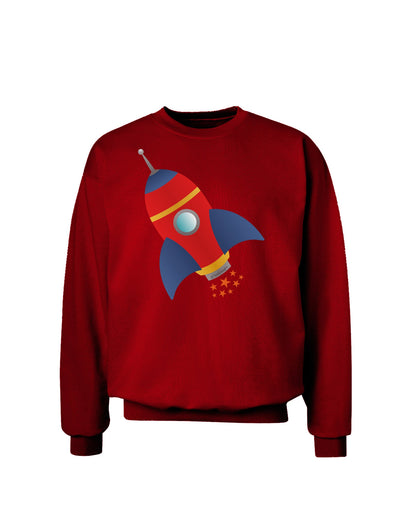 Space Rocket Ship and Stars Adult Dark Sweatshirt by TooLoud-Sweatshirts-TooLoud-Deep-Red-Small-Davson Sales