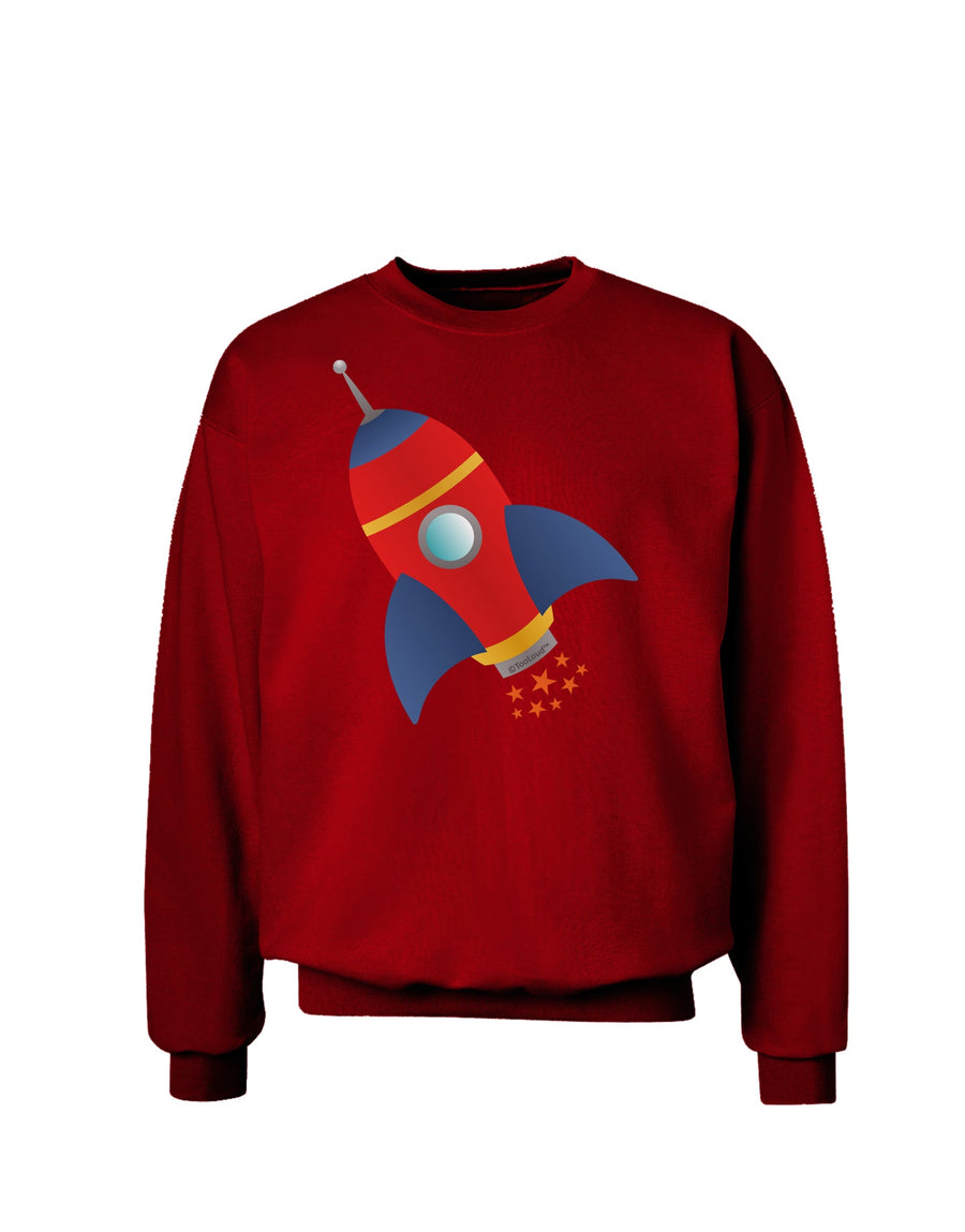 Space Rocket Ship and Stars Adult Dark Sweatshirt by TooLoud-Sweatshirts-TooLoud-Black-Small-Davson Sales