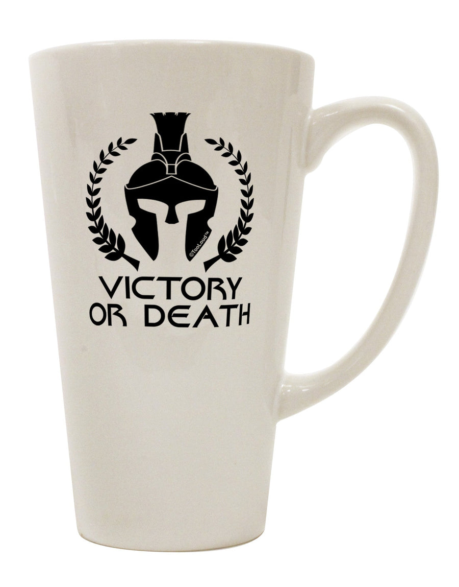 Spartan Victory Or Death - Premium Conical Latte Coffee Mug TooLoud-Conical Latte Mug-TooLoud-White-Davson Sales