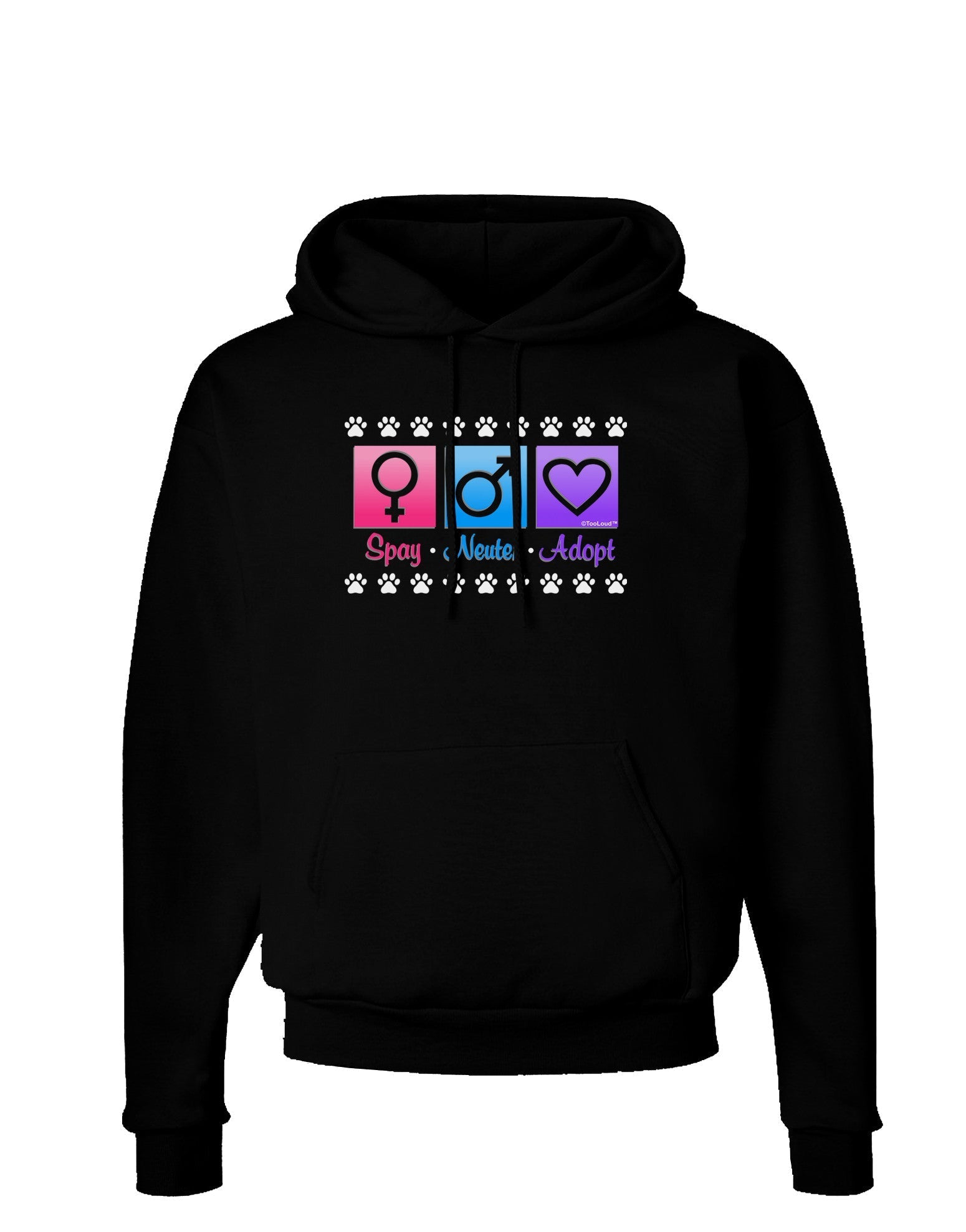 Spay Neuter Adopt Dark Hoodie Sweatshirt-Hoodie-TooLoud-Black-Small-Davson Sales