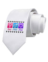 Spay Neuter Adopt Printed White Necktie