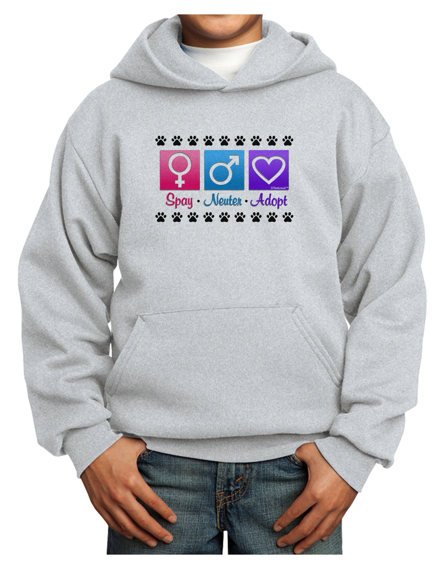 Spay Neuter Adopt Youth Hoodie Pullover Sweatshirt-Youth Hoodie-TooLoud-White-XS-Davson Sales