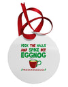 Spike My Eggnog Circular Metal Ornament-Ornament-TooLoud-White-Davson Sales