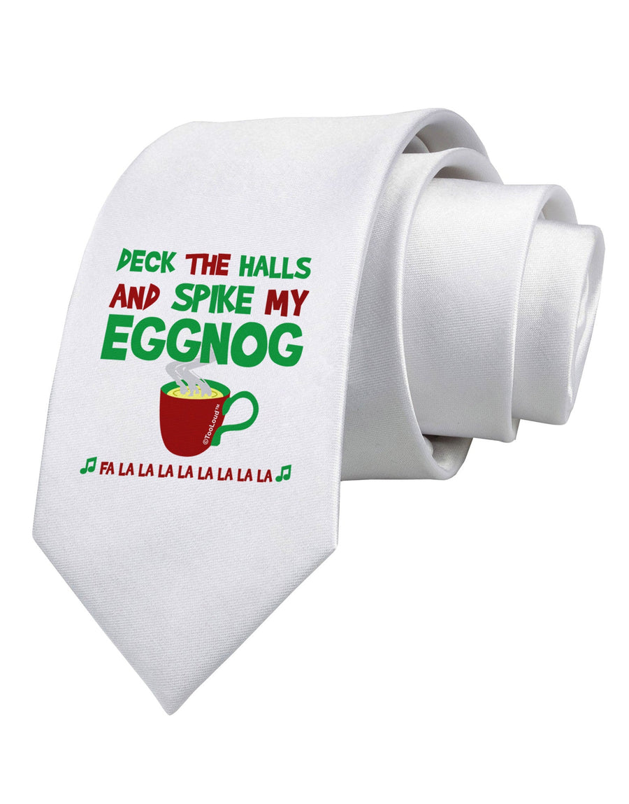 Spike My Eggnog Printed White Necktie