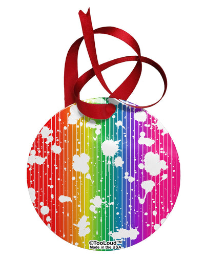 Splatter AOP - Rainbow Circular Metal Ornament All Over Print-Ornament-TooLoud-White-Davson Sales