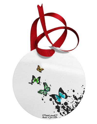 Splatter Butterflies AOP Circular Metal Ornament All Over Print-Ornament-TooLoud-White-Davson Sales