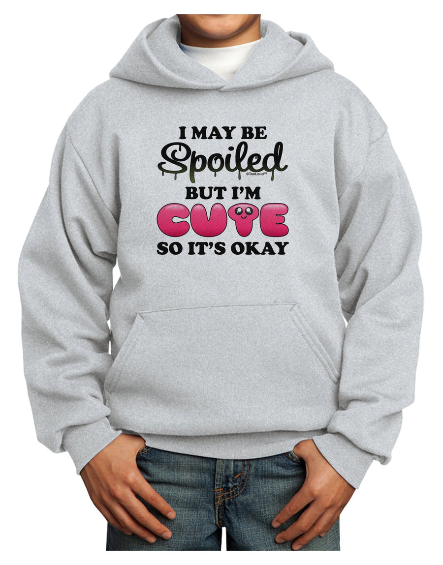 Spoiled But Cute Pink Youth Hoodie Pullover Sweatshirt-Youth Hoodie-TooLoud-White-XS-Davson Sales