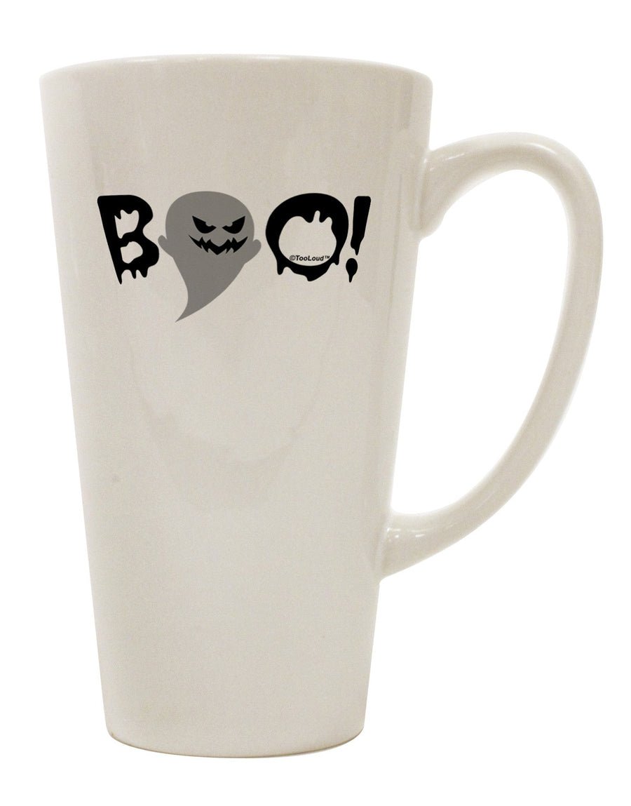 Spooky Halloween Text 16 Ounce Conical Latte Coffee Mug - TooLoud-Conical Latte Mug-TooLoud-White-Davson Sales