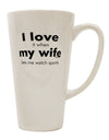 Sports 16 Ounce Conical Latte Coffee Mug - A Perfect Choice for Those Who Adore Their Spouse, Crafted by a Drinkware Expert - TooLoud-Conical Latte Mug-TooLoud-White-Davson Sales