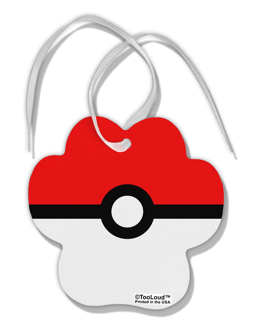 Sporty Red and White Circle Paw Print Shaped Ornament All Over Print-Ornament-TooLoud-White-Davson Sales