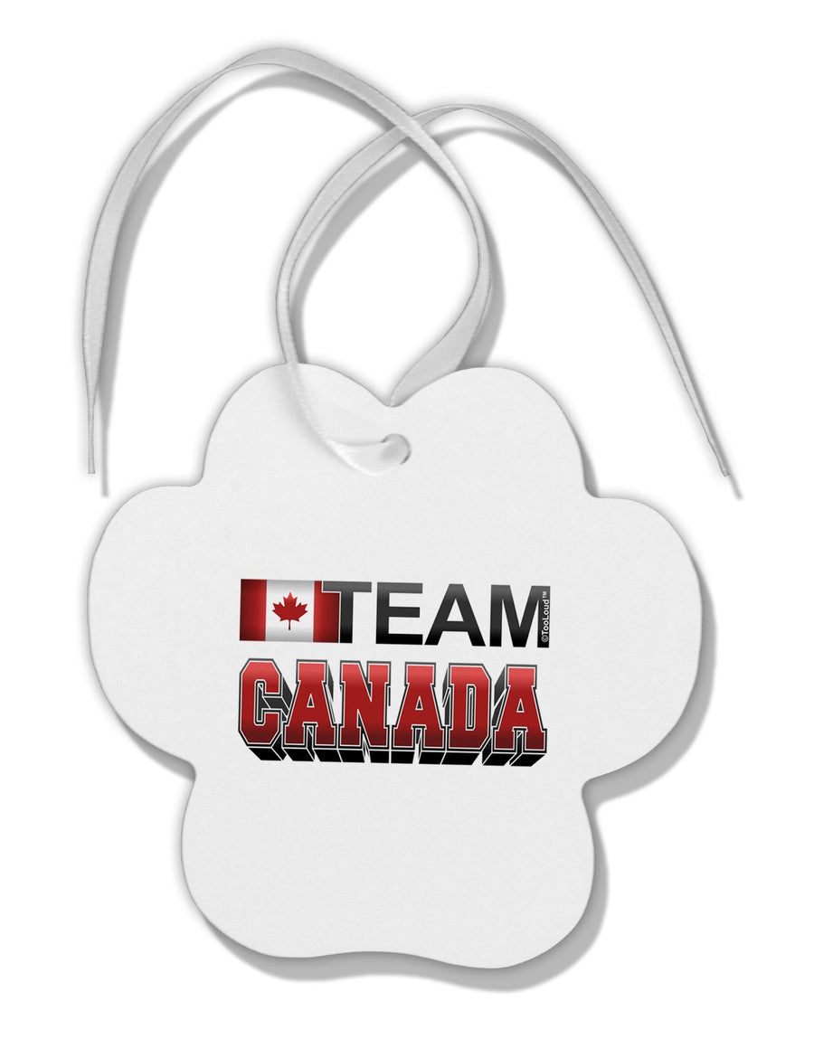 Sporty Team Canada Paw Print Shaped Ornament-Ornament-TooLoud-White-Davson Sales