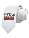 Sporty Team Canada Printed White Necktie