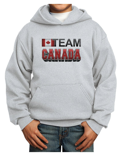 Sporty Team Canada Youth Hoodie Pullover Sweatshirt-Youth Hoodie-TooLoud-Ash-XS-Davson Sales