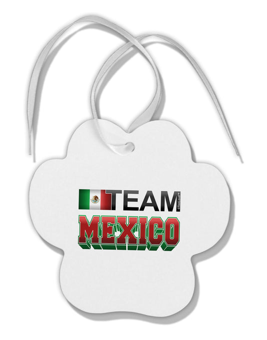 Sporty Team Mexico Paw Print Shaped Ornament-Ornament-TooLoud-White-Davson Sales