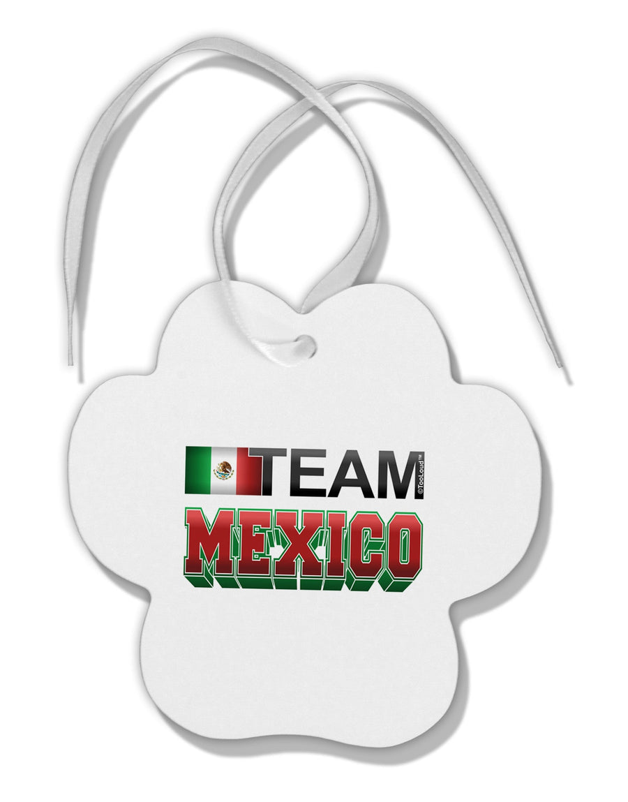 Sporty Team Mexico Paw Print Shaped Ornament-Ornament-TooLoud-White-Davson Sales