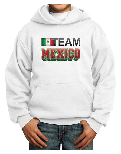 Sporty Team Mexico Youth Hoodie Pullover Sweatshirt-Youth Hoodie-TooLoud-White-XS-Davson Sales