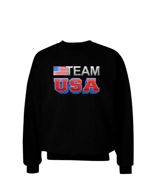 Sporty Team USA Adult Dark Sweatshirt-Sweatshirts-TooLoud-Black-Small-Davson Sales