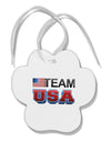 Sporty Team USA Paw Print Shaped Ornament-Ornament-TooLoud-White-Davson Sales