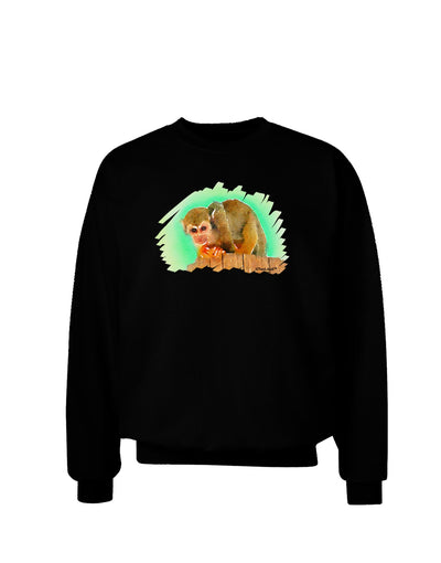 Squirrel Monkey Watercolor Adult Dark Sweatshirt-Sweatshirts-TooLoud-Black-Small-Davson Sales