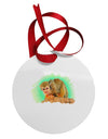 Squirrel Monkey Watercolor Circular Metal Ornament-Ornament-TooLoud-White-Davson Sales