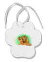 Squirrel Monkey Watercolor Paw Print Shaped Ornament-Ornament-TooLoud-White-Davson Sales