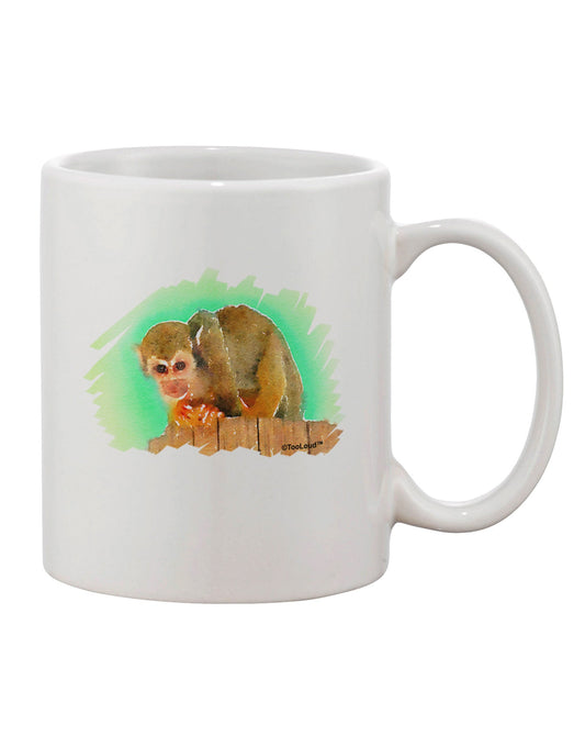 Squirrel Monkey Watercolor Printed 11 oz Coffee Mug - Expertly Crafted Drinkware-11 OZ Coffee Mug-TooLoud-White-Davson Sales