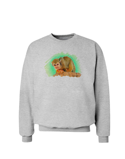 Squirrel Monkey Watercolor Sweatshirt-Sweatshirts-TooLoud-AshGray-Small-Davson Sales