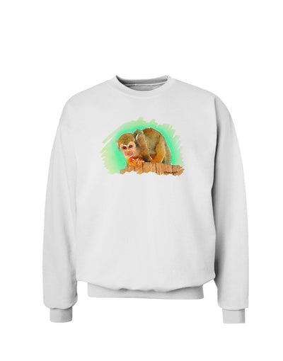 Squirrel Monkey Watercolor Sweatshirt-Sweatshirts-TooLoud-White-Small-Davson Sales