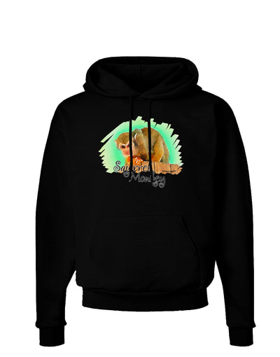 Squirrel Monkey Watercolor Text Dark Hoodie Sweatshirt-Hoodie-TooLoud-Black-Small-Davson Sales