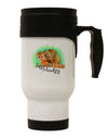 Squirrel Monkey Watercolor Text Stainless Steel 14oz Travel Mug-Travel Mugs-TooLoud-White-Davson Sales